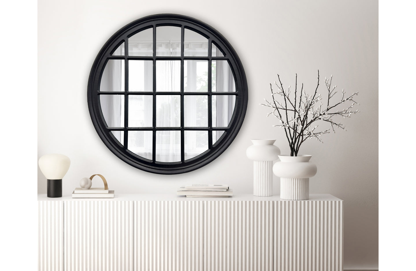 Hampton's Round Window Style Mirrors - 2 Colours Available