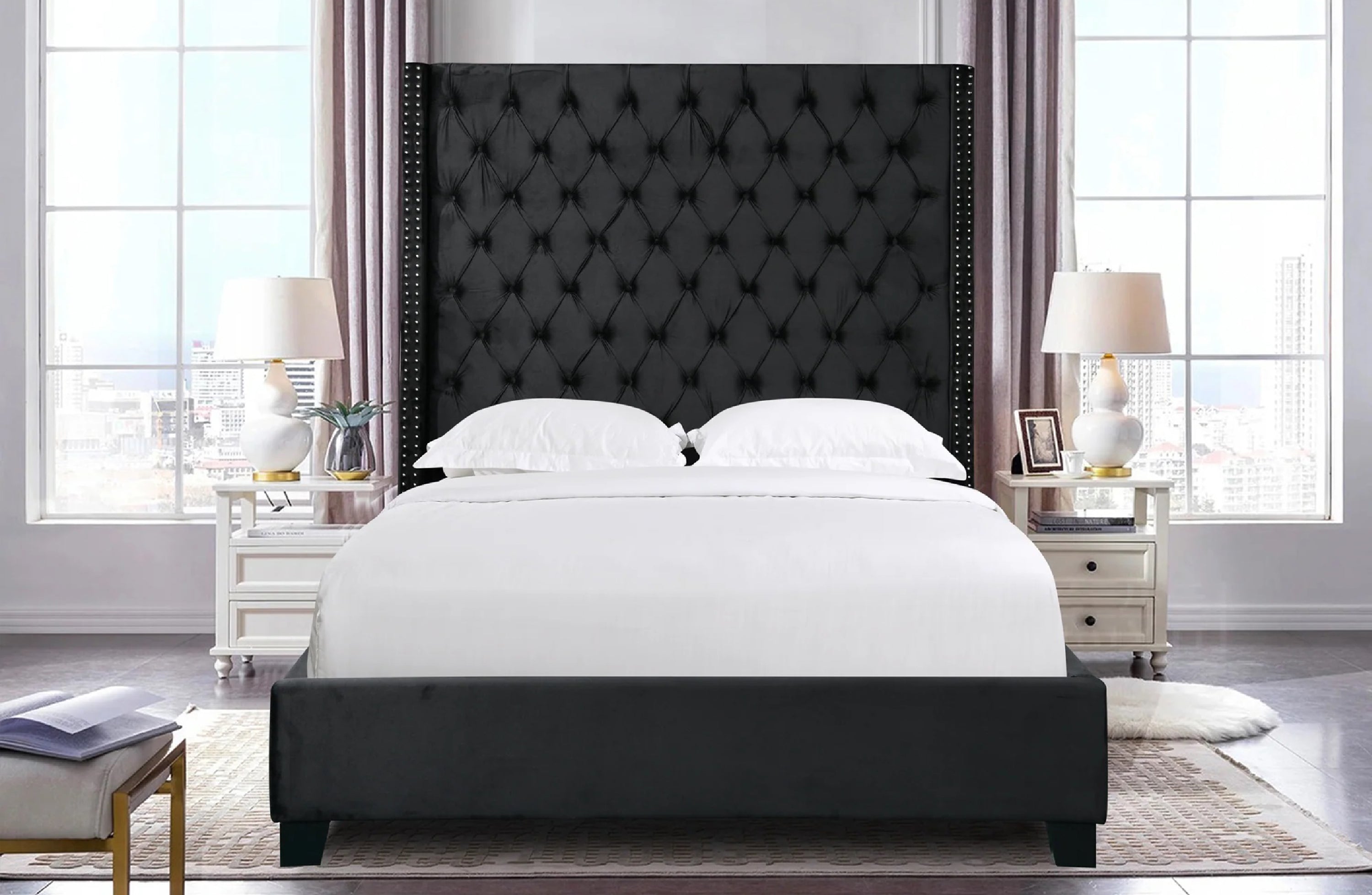 Queen deals high headboard